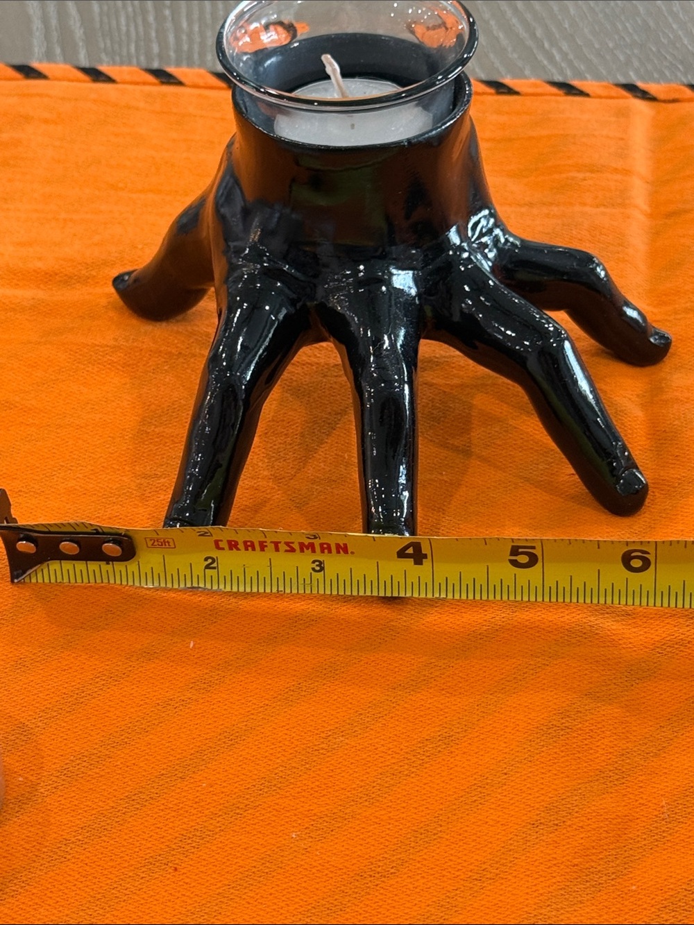 HYDE & EEK! Black Ceramic Hand Tealight Candle Holder w/30 tealights NWOT - Picture 12 of 13